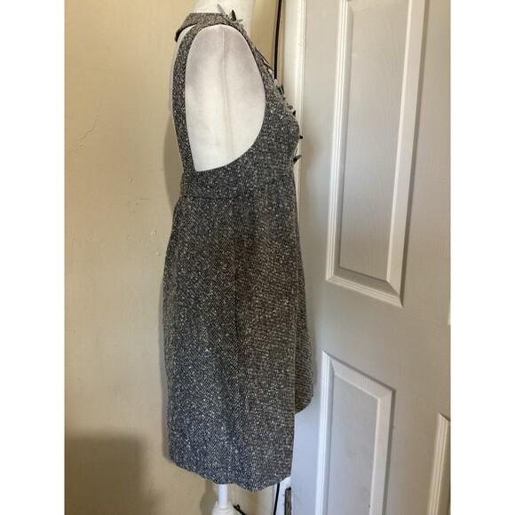 Anna Sui for Target Sleeveless Metallic Gray Boucle V-Neck Shift Mini Dress 3 - Picture 4 of 8